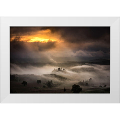 Waves Of Fog White Modern Wood Framed Art Print by Ghizzi Panizza, Alberto
