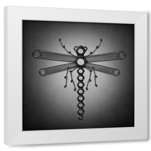 The Dragonfly White Modern Wood Framed Art Print by Ivanova, Victoria