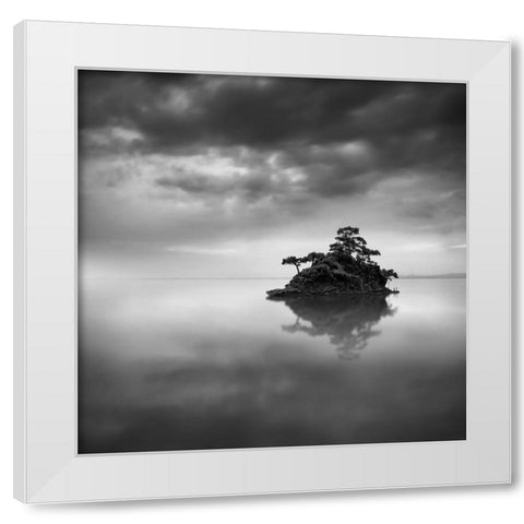 The Island White Modern Wood Framed Art Print by Digalakis, George