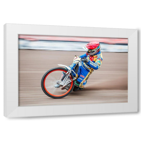 Speedway White Modern Wood Framed Art Print by Laczkowski, Wojciech