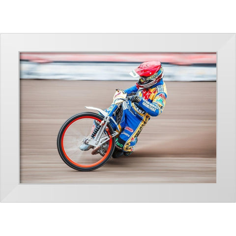 Speedway White Modern Wood Framed Art Print by Laczkowski, Wojciech
