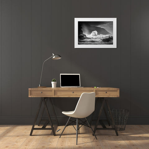 Untitled White Modern Wood Framed Art Print by Rismanchi, Ali
