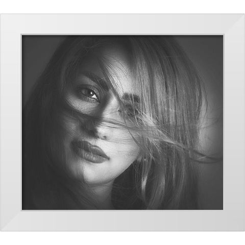 Shawbo White Modern Wood Framed Art Print by Badrnia, Radin