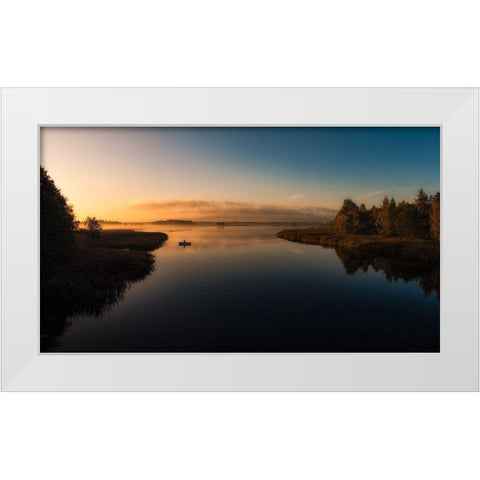 Stillness White Modern Wood Framed Art Print by Santos, Carlos Grury