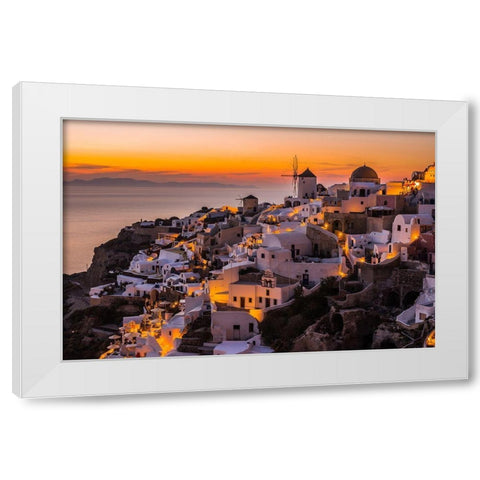 Calispera Santorini White Modern Wood Framed Art Print by Agazzi, Andreas