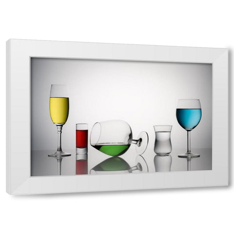 Color Liqued White Modern Wood Framed Art Print by Swid, Saleh