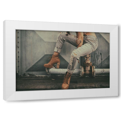 Who Cares White Modern Wood Framed Art Print by Ridha Mulya, Andi