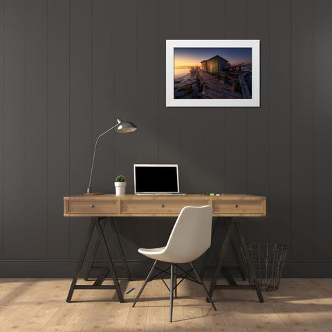 Carrasqueira Fishermanaas  Houses White Modern Wood Framed Art Print by Ferrero, Ivan