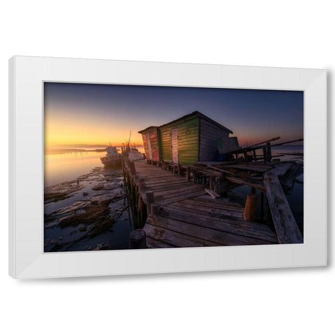 Carrasqueira Fishermanaas  Houses White Modern Wood Framed Art Print by Ferrero, Ivan