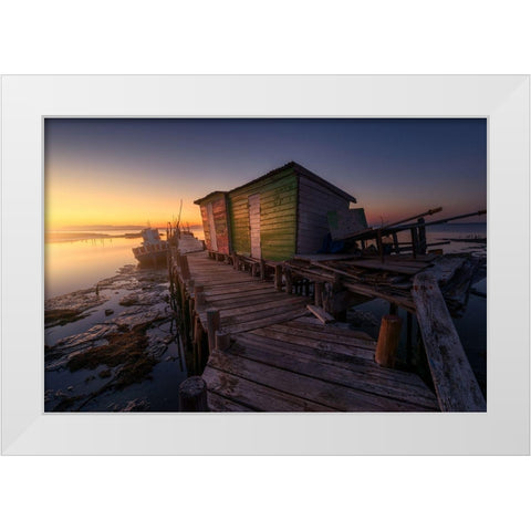 Carrasqueira Fishermanaas  Houses White Modern Wood Framed Art Print by Ferrero, Ivan