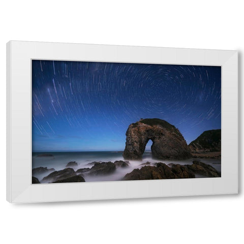 Horse Head Rock White Modern Wood Framed Art Print by Zhu, Jingshu