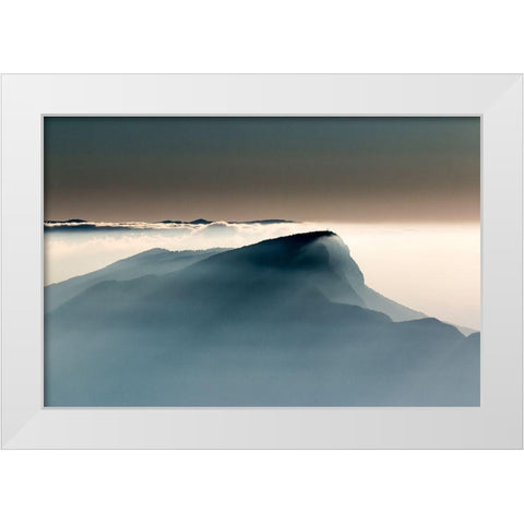 Voile Alpin White Modern Wood Framed Art Print by Viretti, Jean-Louis