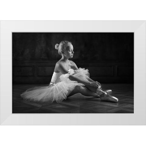 The Little Ballerina 1 White Modern Wood Framed Art Print by Ivanova, Victoria