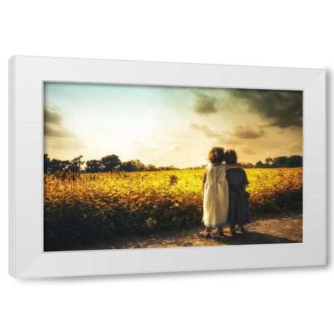 Sisters White Modern Wood Framed Art Print by Lechtenfeld, Christian