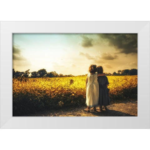 Sisters White Modern Wood Framed Art Print by Lechtenfeld, Christian