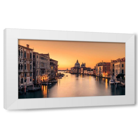 Dawn On Venice White Modern Wood Framed Art Print by Zhang, Eric