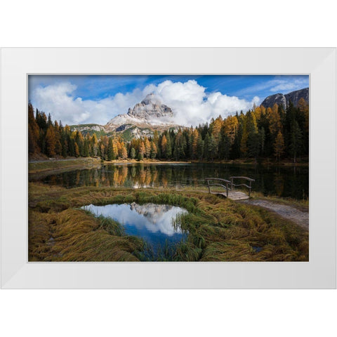 Lake Antorno White Modern Wood Framed Art Print by Krivec, Ales