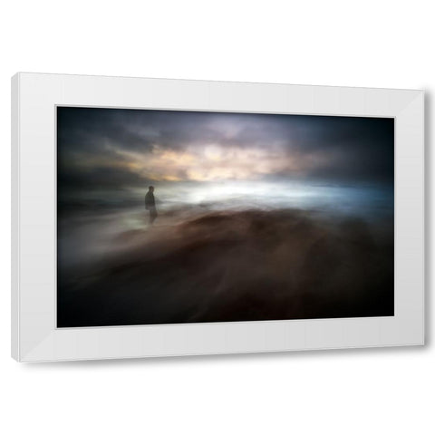 Stormy Days In Nowhere White Modern Wood Framed Art Print by Pascual Buye, Santiago