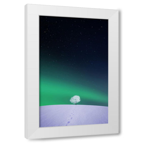 Apple White Modern Wood Framed Art Print by Hamiti, Bess