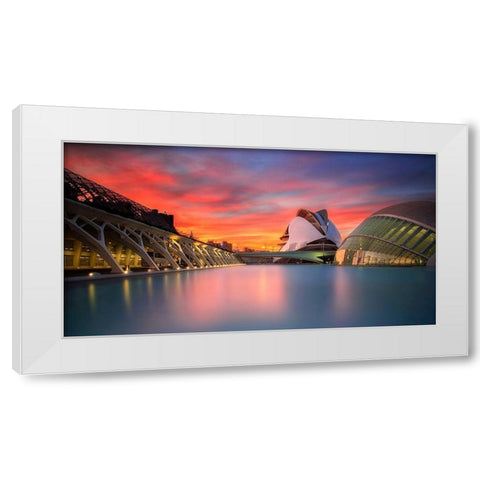 Colours White Modern Wood Framed Art Print by Camacho, Anto