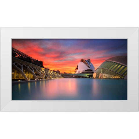 Colours White Modern Wood Framed Art Print by Camacho, Anto