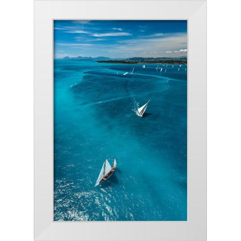 Above The Race White Modern Wood Framed Art Print by Pelissier, Marc