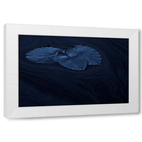 Leaf White Modern Wood Framed Art Print by Wallberg, Allan