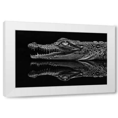 Dark Mirror White Modern Wood Framed Art Print by Haryanto, Jeffriy