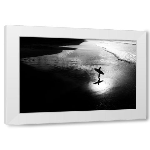 Surf 11 White Modern Wood Framed Art Print by Della Latta, Massimo