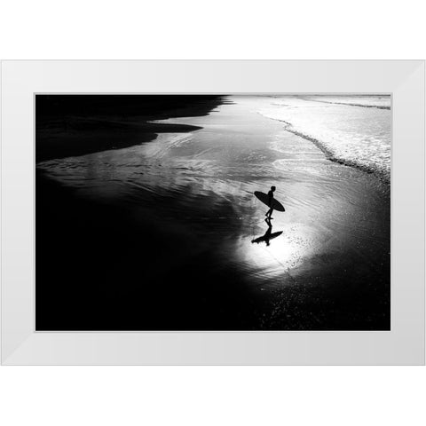 Surf 11 White Modern Wood Framed Art Print by Della Latta, Massimo