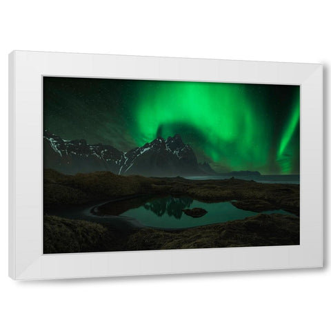 Vesturhorn White Modern Wood Framed Art Print by Zhu, Jingshu