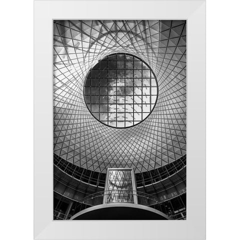 Fulton Center #01 White Modern Wood Framed Art Print by Forlano, Alessio