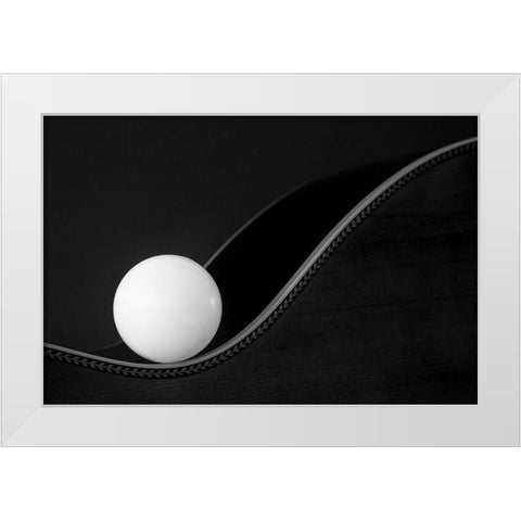 Ball On A Curve White Modern Wood Framed Art Print by Hammer, Jacqueline