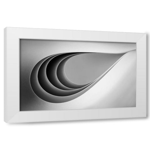 Paper Abstract White Modern Wood Framed Art Print by Hammer, Jacqueline