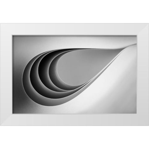 Paper Abstract White Modern Wood Framed Art Print by Hammer, Jacqueline