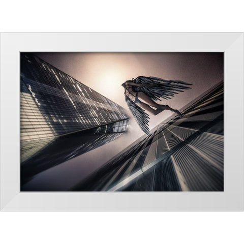 Fallen White Modern Wood Framed Art Print by Bonugli Kali, Gilles