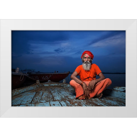 Journey Of Life White Modern Wood Framed Art Print by Almutaghawi, Fadhel