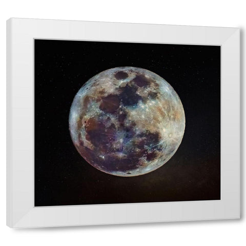 Superluna White Modern Wood Framed Art Print by Juniawan, Rooswandy