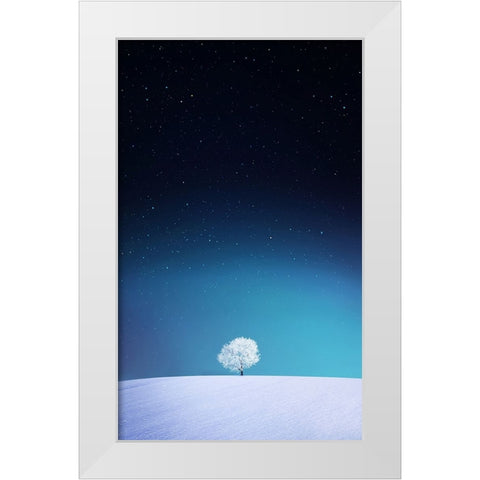 Apple White Modern Wood Framed Art Print by Hamiti, Bess