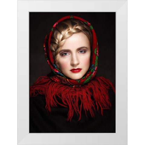 Irinas Portrait White Modern Wood Framed Art Print by Belokonov, Boris