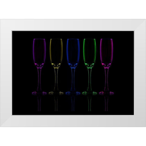 Flutes White Modern Wood Framed Art Print by Ashton-Jones, Howard