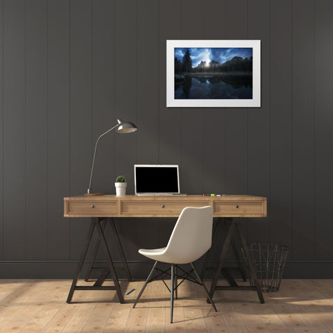 Untitled White Modern Wood Framed Art Print by Martin Castan, David