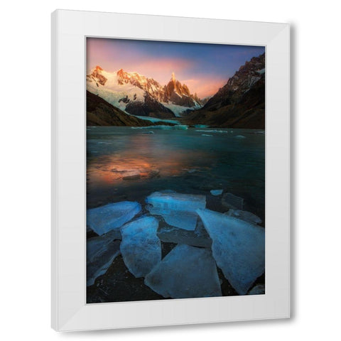 A Frozen Morning - Laguna Torre White Modern Wood Framed Art Print by Zhang, Yan