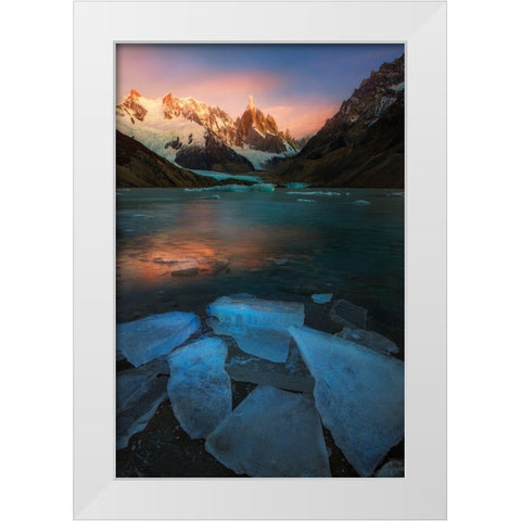 A Frozen Morning - Laguna Torre White Modern Wood Framed Art Print by Zhang, Yan