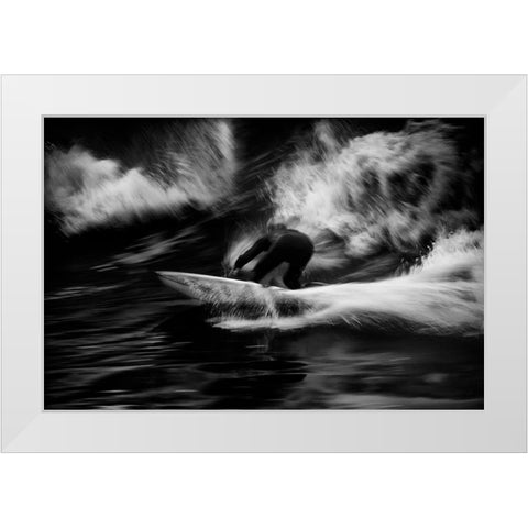 Surf 10 White Modern Wood Framed Art Print by Della Latta, Massimo