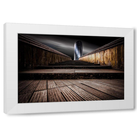 Tin White Modern Wood Framed Art Print by Glaab, Holger