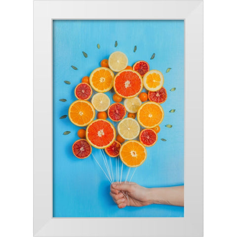 Congratulations On Summer! White Modern Wood Framed Art Print by Belenko, Dina