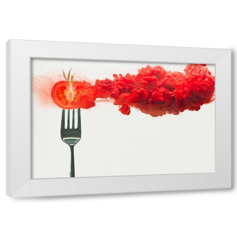 Disintegrated Tomato White Modern Wood Framed Art Print by Belenko, Dina