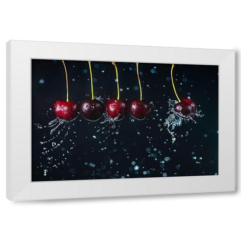 Newtons Cradle White Modern Wood Framed Art Print by Belenko, Dina