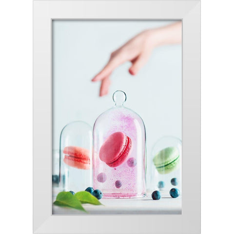 Precious Macarons White Modern Wood Framed Art Print by Belenko, Dina